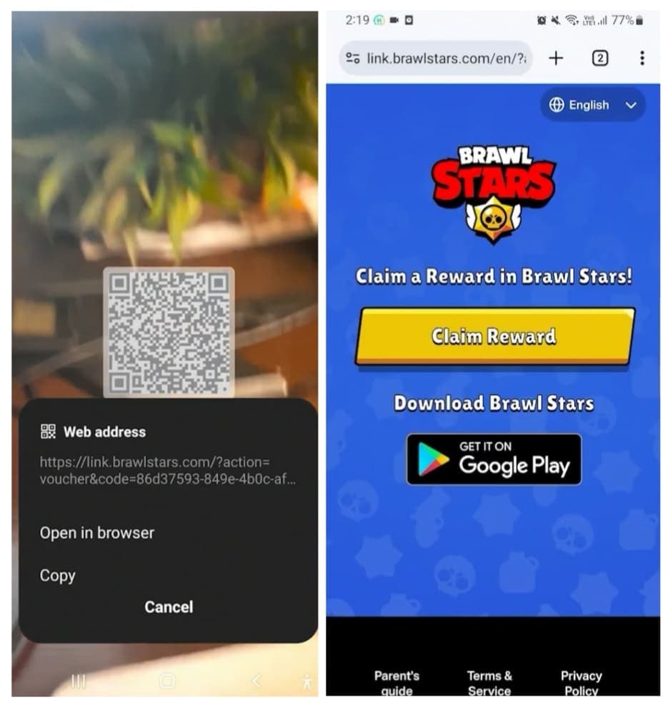 Tap the official link that appears.