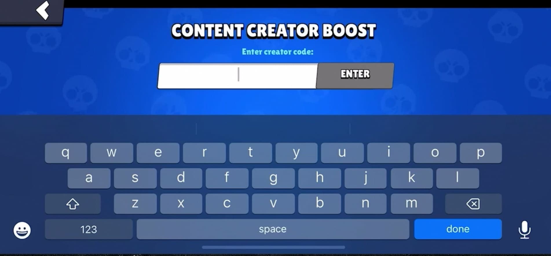 Enter the creator code you want to support.