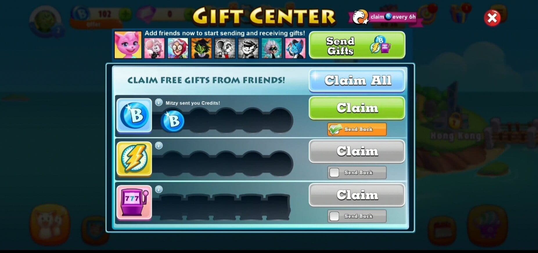 Collect the gift from the Bingo Blitz team.